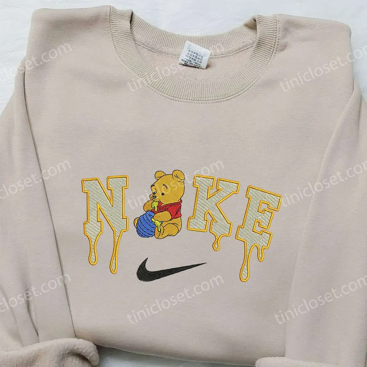 Winnie The Pooh x Nike Embroidered Sweatshirt, Winnie The Pooh Embroidered Sweatshirt, Nike Inspired Embroidered Shirt