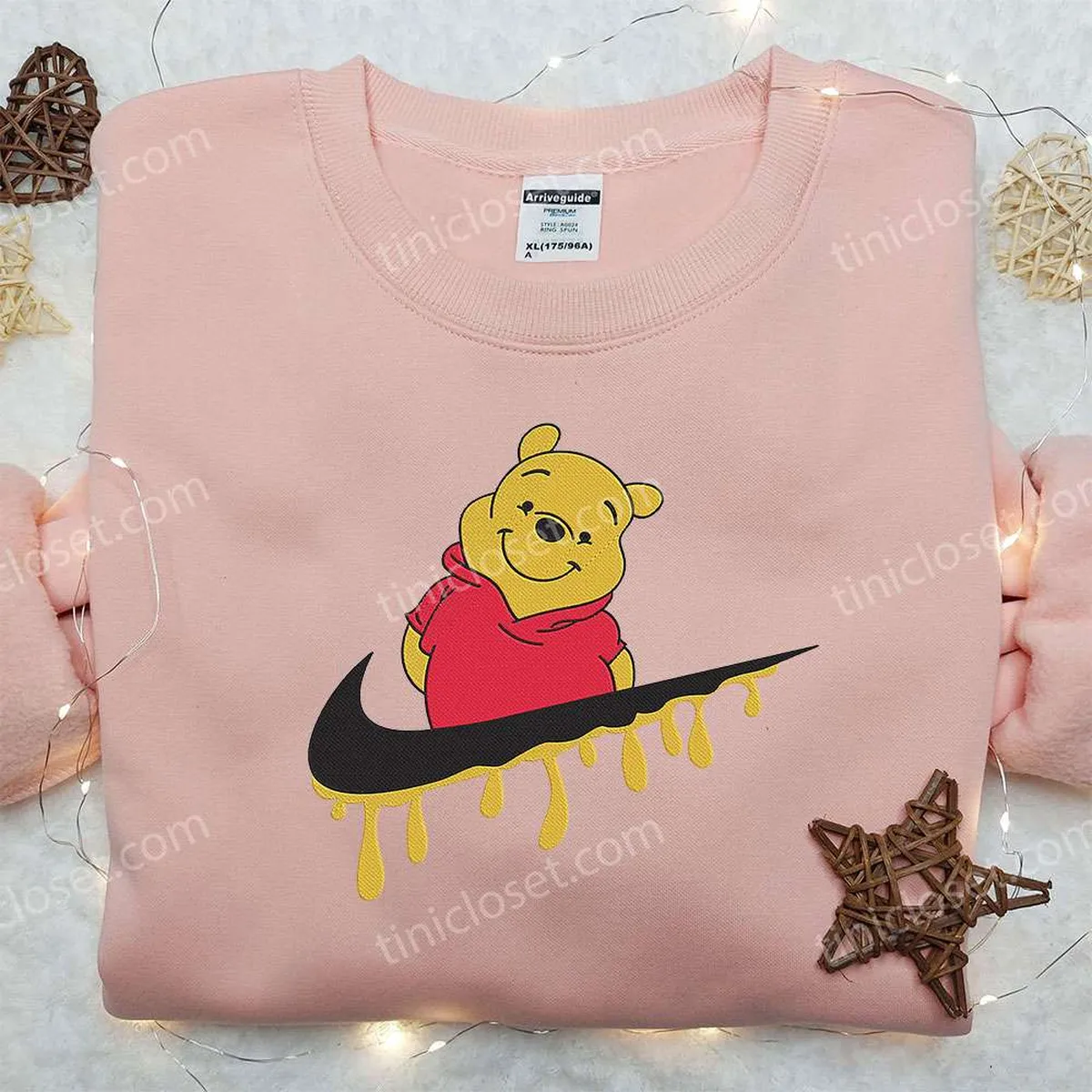 Winnie The Pooh x Nike Swoosh Embroidered Hoodie, Winnie The Pooh Disney Embroidered Shirt, Nike Inspired Embroidered Shirt