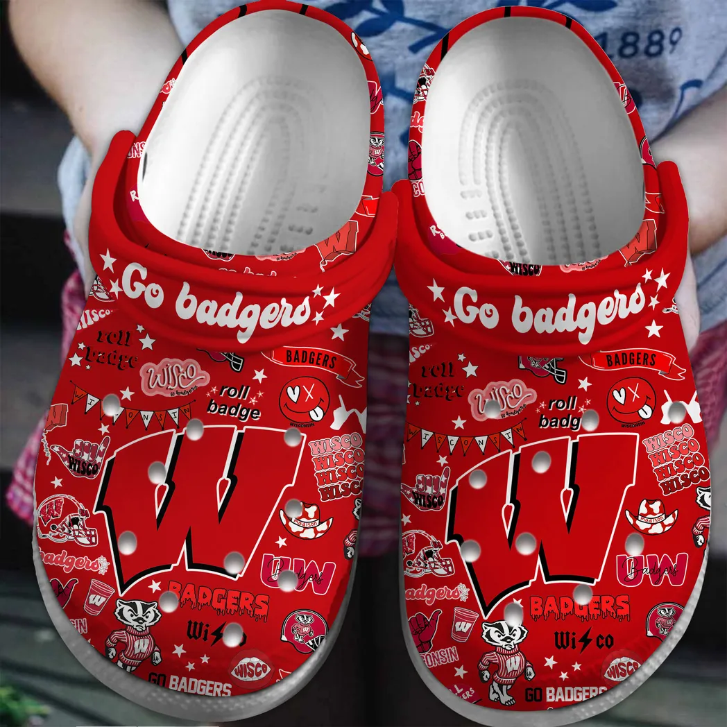 Wisconsin Badgers NCAA Sport Crocs Clogs