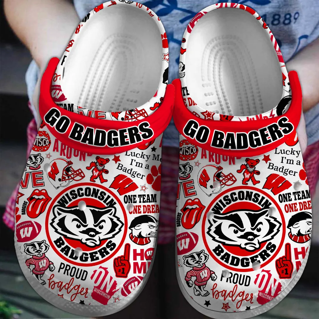 Wisconsin Badgers NCAA Sport Crocs Clogs