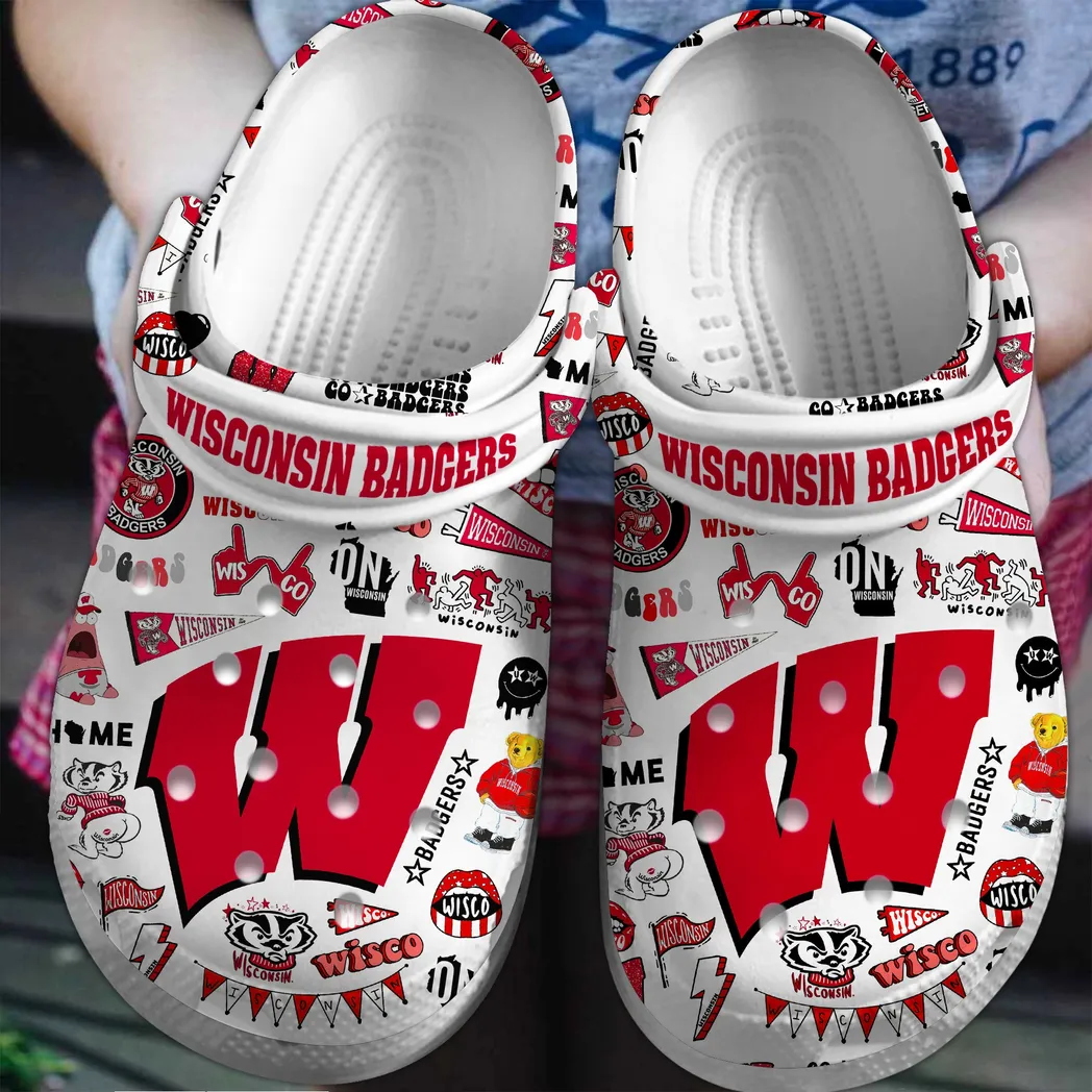 Wisconsin Badgers NCAA Sport Crocs Clogs