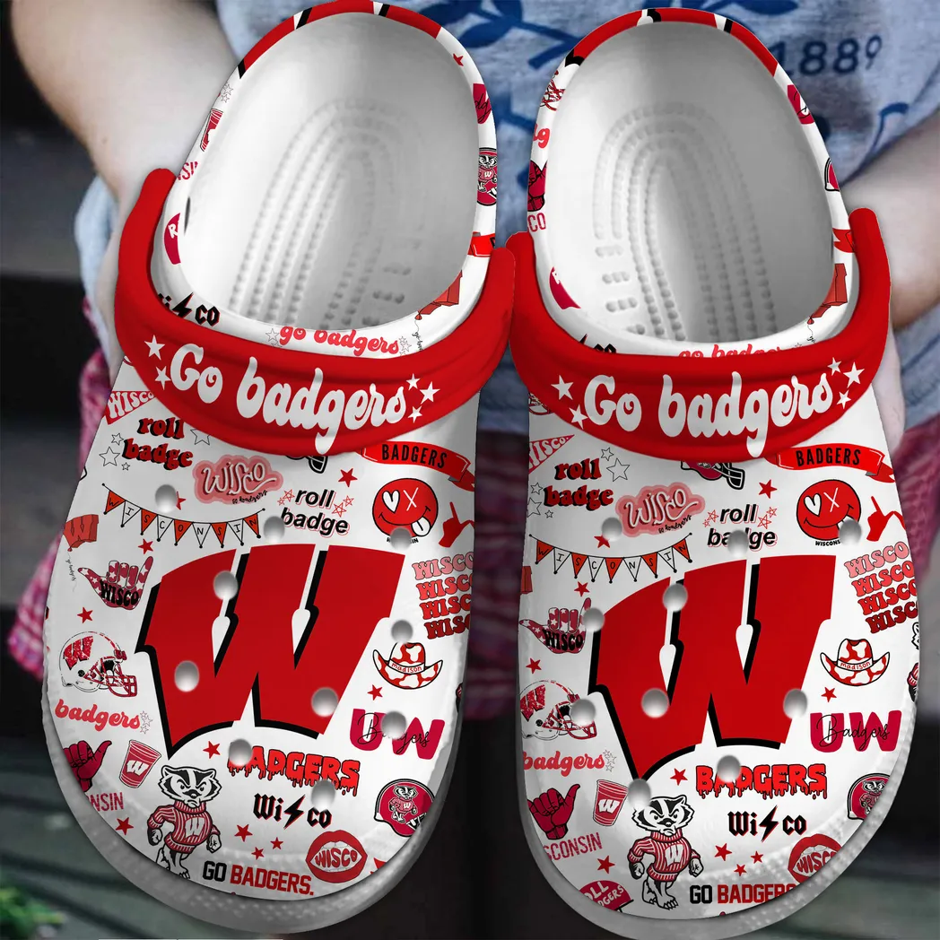 Wisconsin Badgers NCAA Sport Crocs Clogs