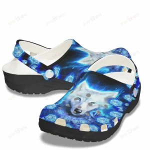 Wolf Roses Crocs Classic Clogs