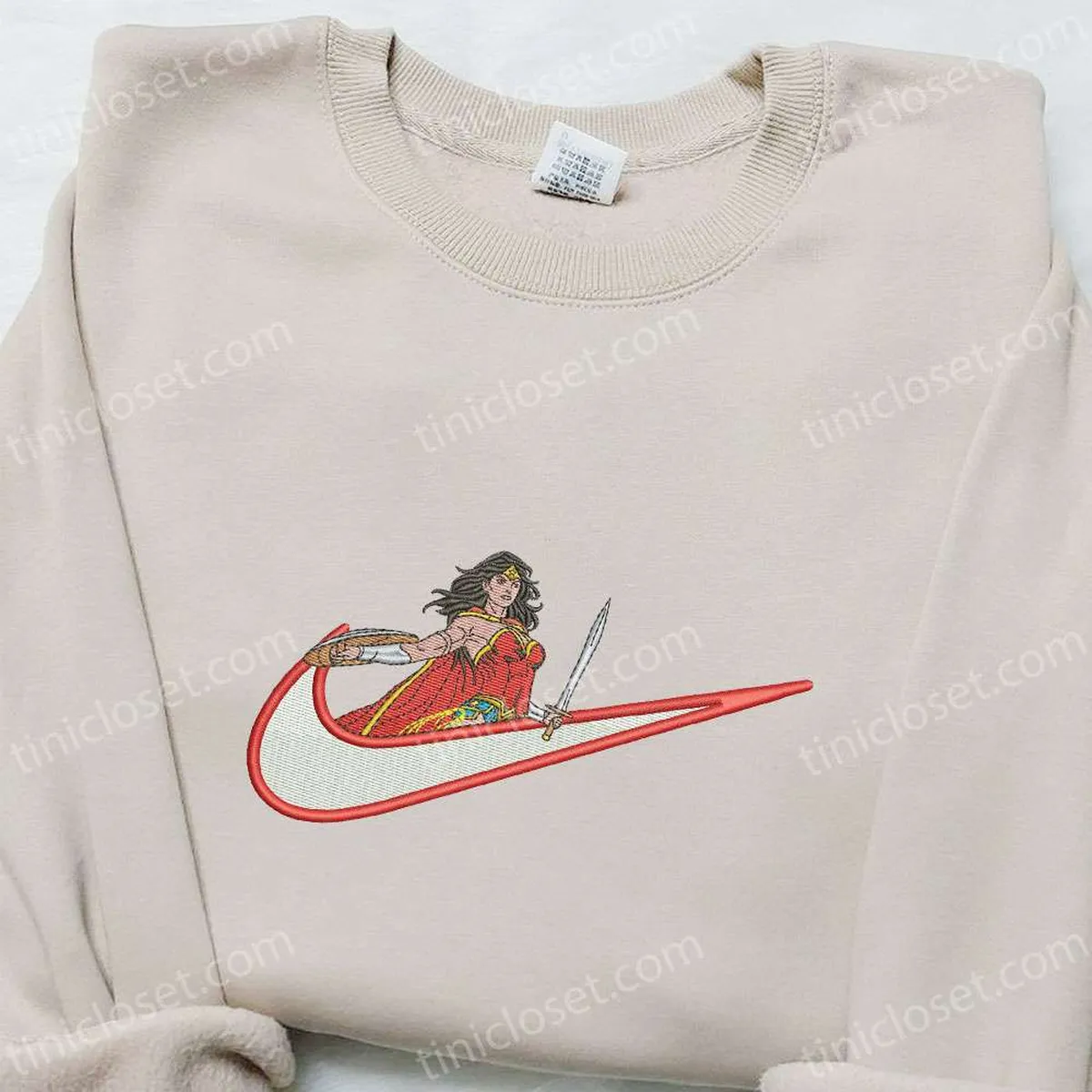 Wonder Women x Swoosh Movie Embroidered Hoodie, DC Cinematic Universe Embroidered Shirt, Best Gift Ideas for Family