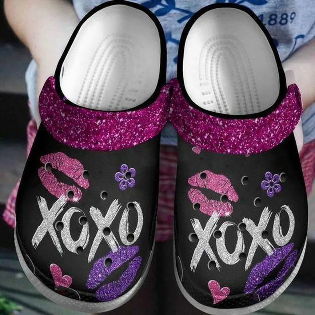 Xoxo Kiss Bling Bling Personalized 202 Gift For Lover Rubber Crocs Clog