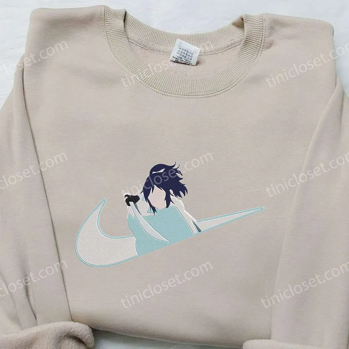 Yamatonokami Yasusada x Nike Swoosh Anime Embroidered Hoodie, Wikia Touken Ranbu Embroidered Shirt, Nike Inspired Embroidered Shirt