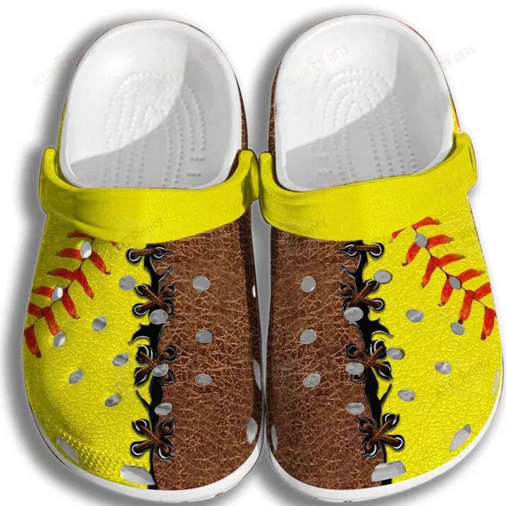 Yellow Softball Crocs Classic Clogs