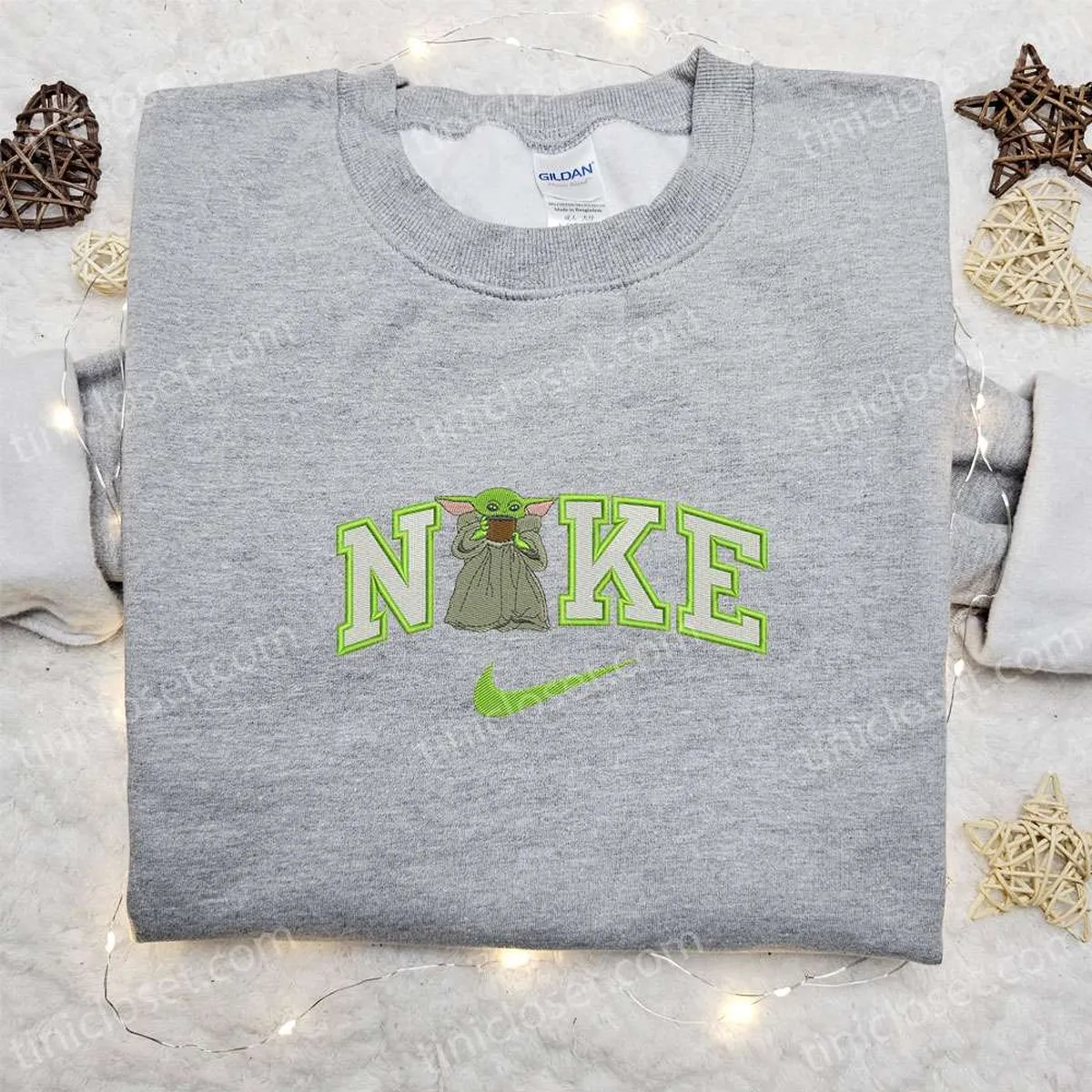 Yoda Women x Nike Embroidered Shirt, Star Wars Embroidered Shirt, Nike Inspired Embroidered Shirt