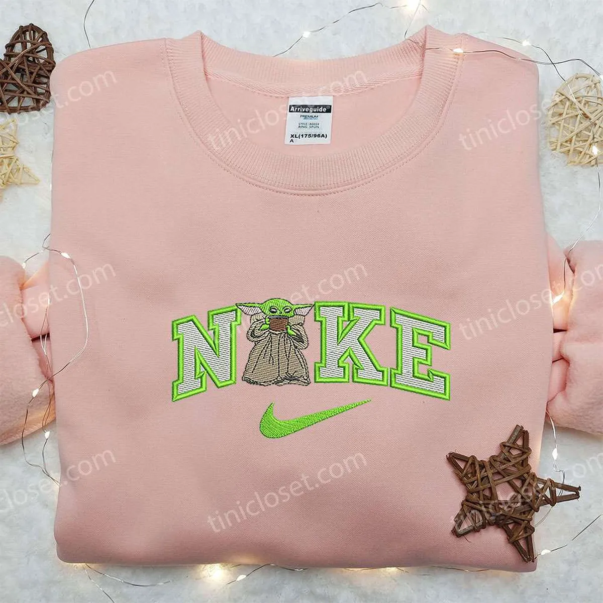 Yoda x Nike Embroidered Sweatshirt, Star Wars Movie Embroidered Shirt, Nike Inspired Embroidered Shirt