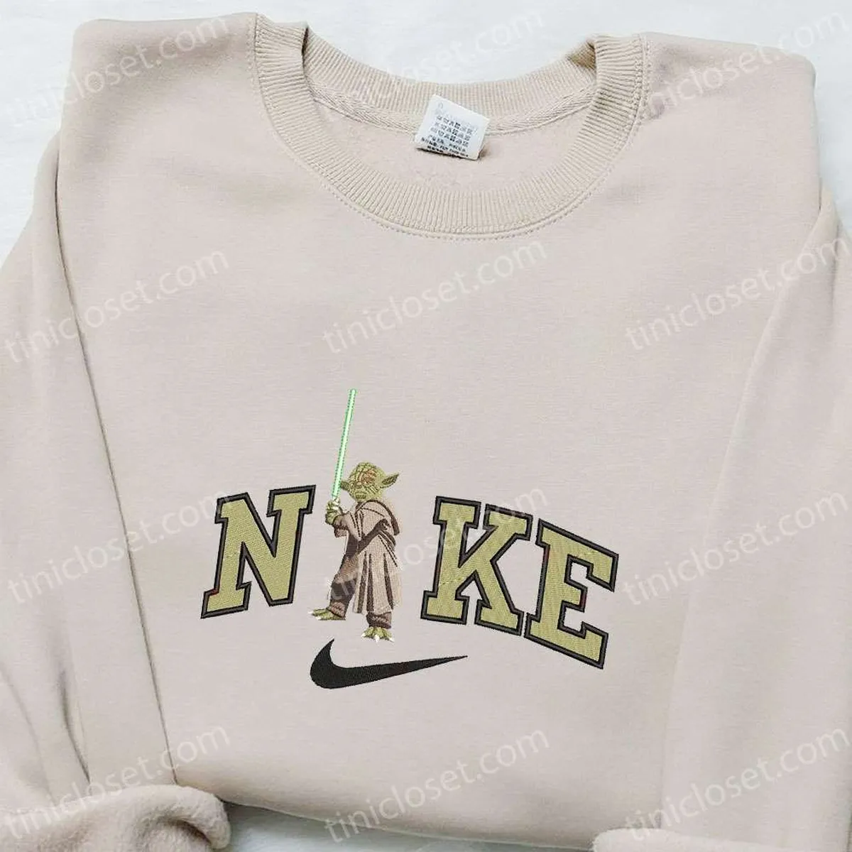 Yoda x Nike Movie Embroidered Shirt, Star Wars Embroidered Shirt, Nike Inspired Embroidered Shirt