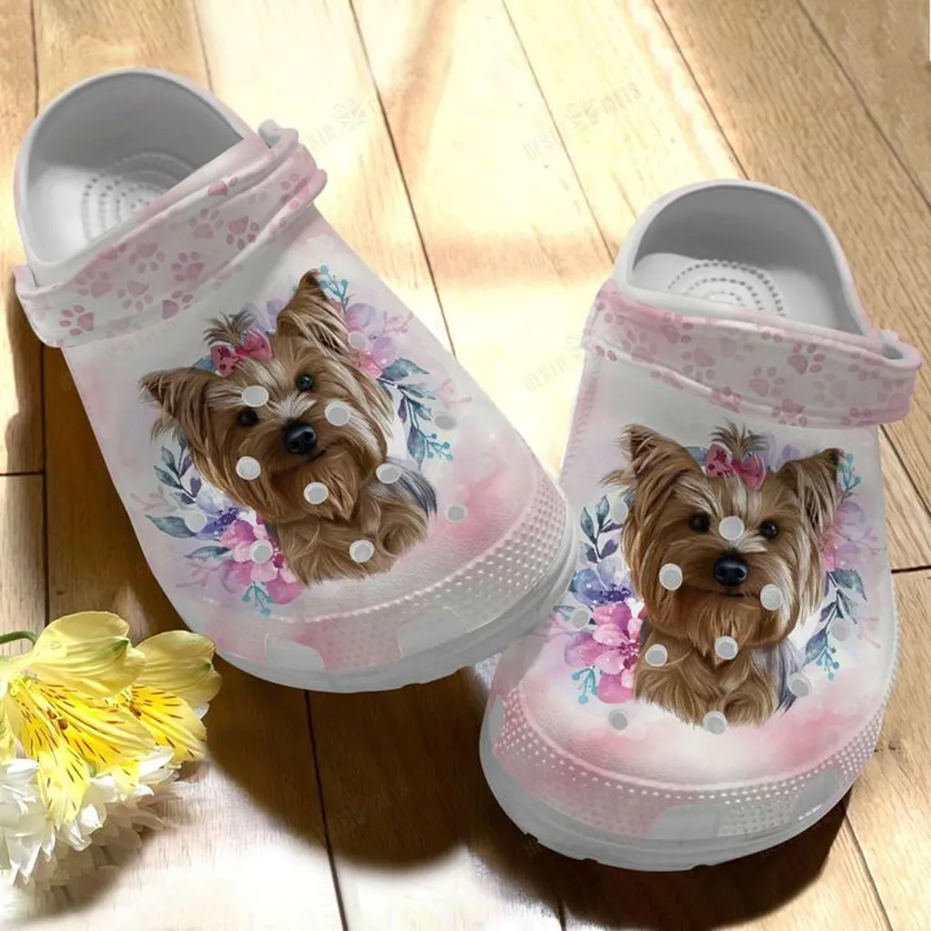 Yorkie Cute Little Yorkie Crocs Classic Clogs