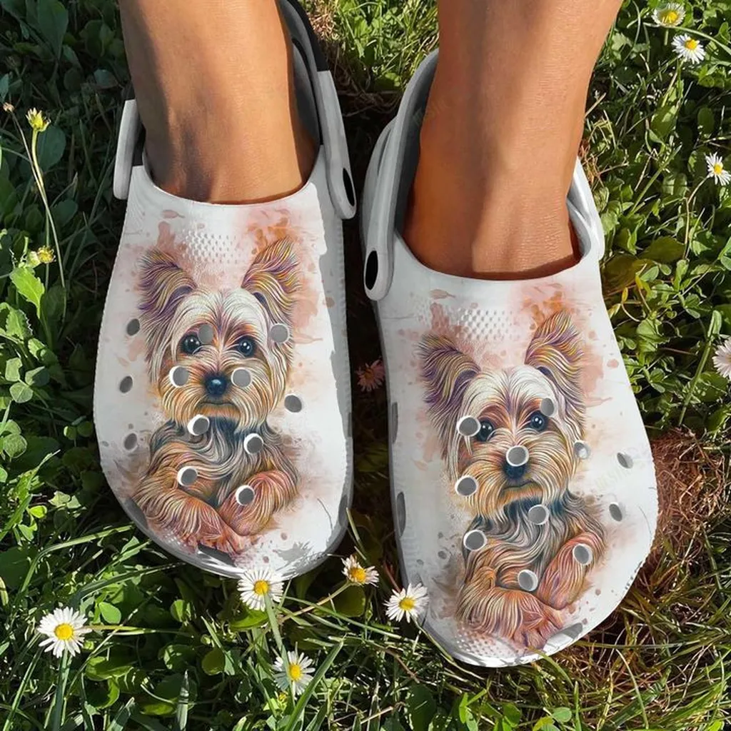 Yorkie Lovely Yorkie Crocs, Personalized Crocs Classic Clogs