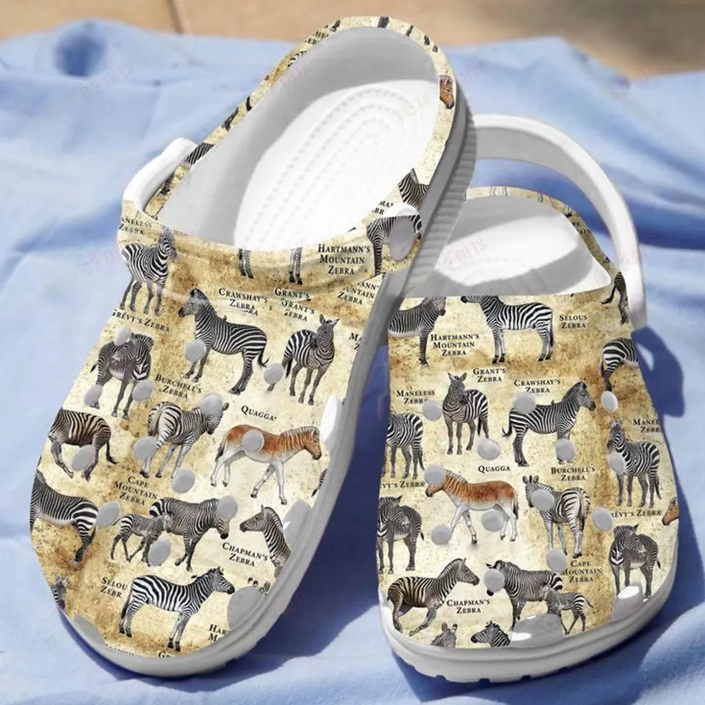 Zebras Of Africa Crocs, Personalized Crocs Classic Clogs