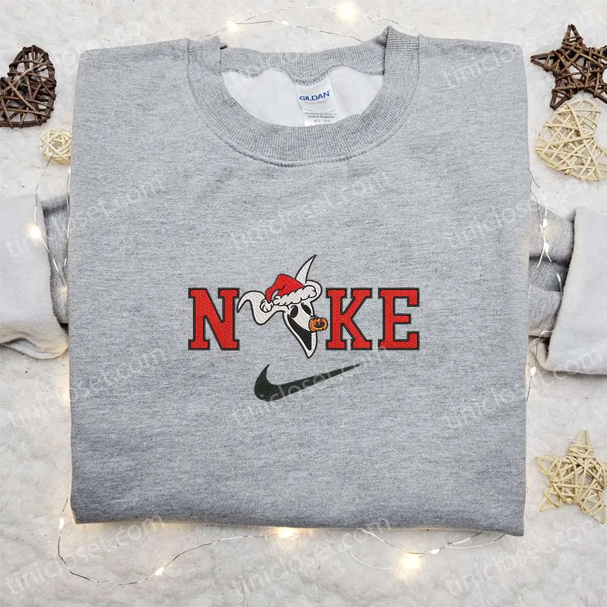 Zero Ghost Xmas Hat x Nike Christmas Embroidered Sweatshirt, Movie Merry Christmas Embroidered Shirt, Best Christmas Day Gift Ideas