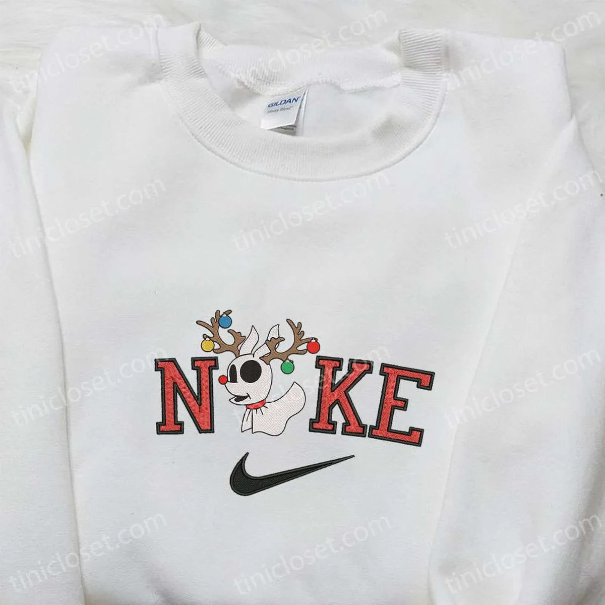 Zero Reindeer Christmas x Nike Embroidered Sweatshirt, Movie Merry Christmas Embroidered Shirt, Best Christmas Day Gift Ideas