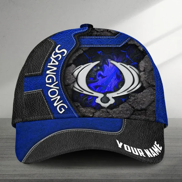 SsangYong Motor Black Cap, Personalized Hat All Over Printed