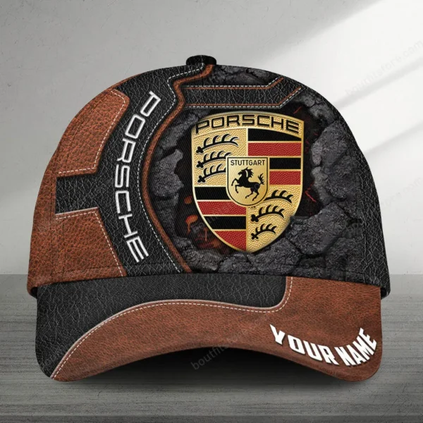 Porsche Black Cap, Customized Name Hat All Over Print