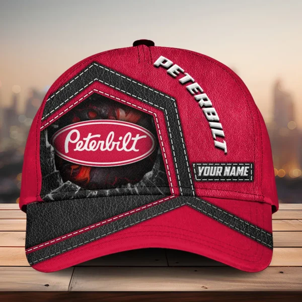 Peterbilt Black Cap, Personalized Hat All Over Printed