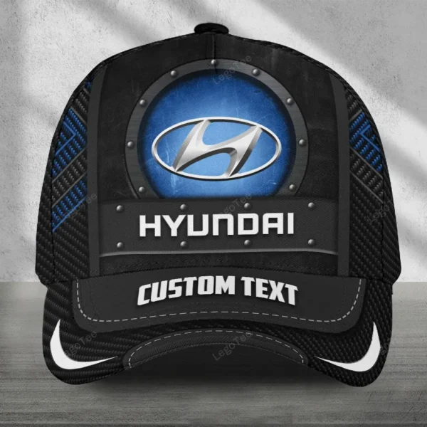 Hyundai Black Cap, All-Over Printed Customized Hat