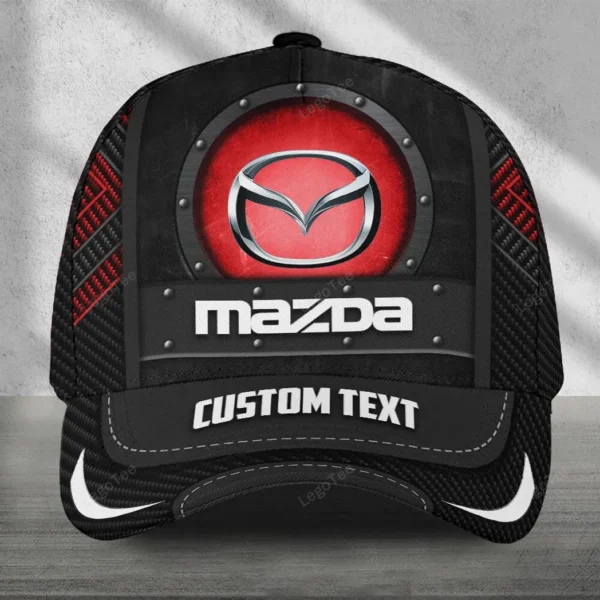 Mazda Black Cap, Personalized Hat All Over Printed