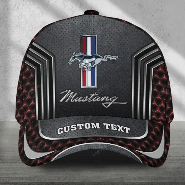 Ford-Mustang Black Cap, All-Over Printed Customized Hat