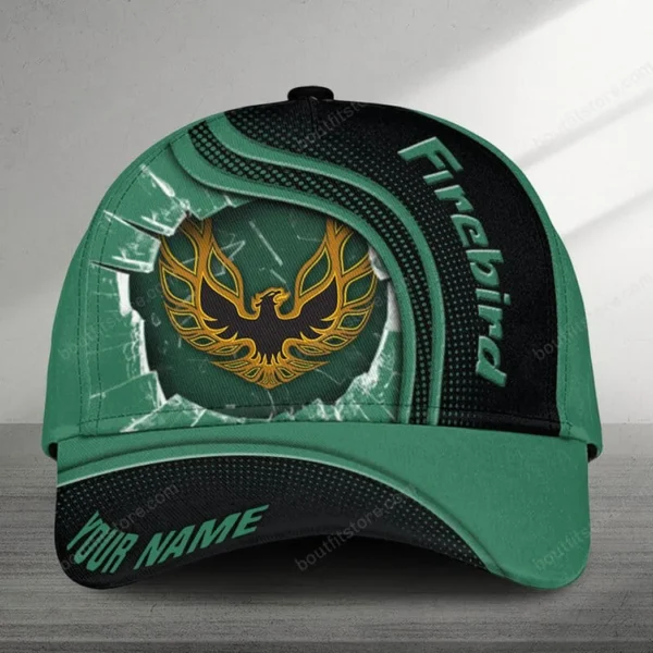 Personalized Pontiac Firebird Black Cap, Hat All Over Print