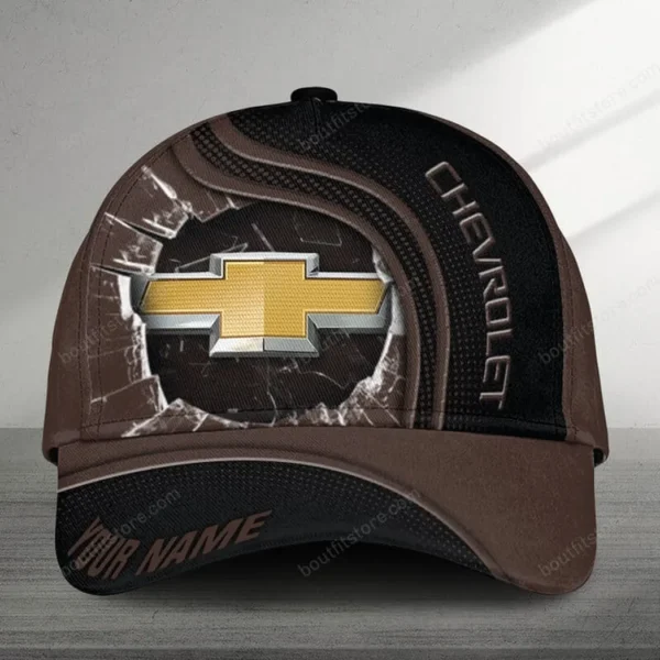 Personalized Chevrolet Black Cap, Customized Name Hat All Over Print