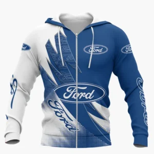 Ford Zipper Hoodie Shirt, Car Style Classic Zipper Hoodie Shirt