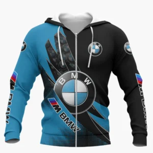 BMW M Car Zipper Hoodie Shirt, Car Style Classic Zipper Hoodie Shirt