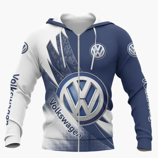 Volkswagen Zipper Hoodie Shirt, Car Style Classic Zipper Hoodie Shirt