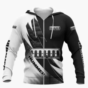 Hummer Zipper Hoodie Shirt, Car Style Classic Zipper Hoodie Shirt