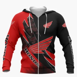 Honda Motorcycle Zipper Hoodie Shirt, Car Style Classic Zipper Hoodie Shirt