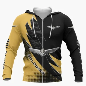 Honda Gold Wing Zipper Hoodie Shirt, Car Style Classic Zipper Hoodie Shirt