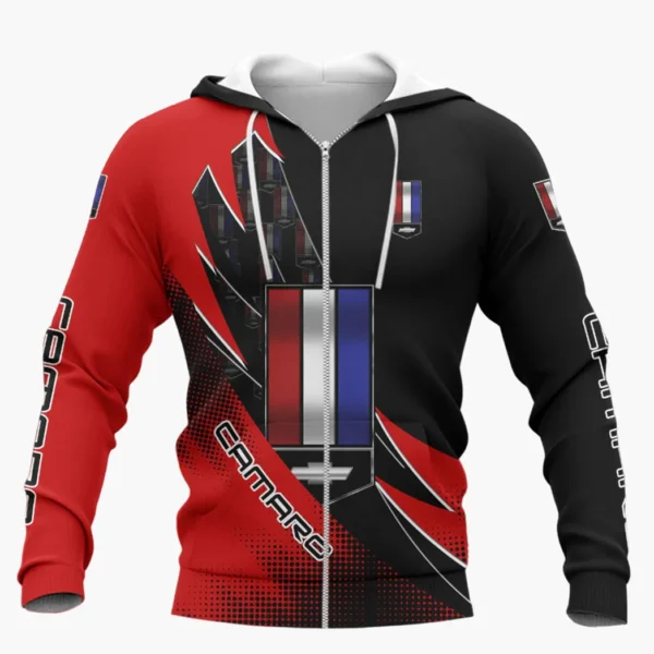 Chevrolet Camaro Zipper Hoodie Shirt, Car Style Classic Zipper Hoodie Shirt