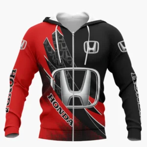 Honda Zipper Hoodie Shirt, Car Style Classic Zipper Hoodie Shirt