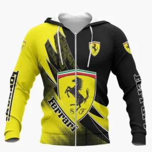 Ferrari Zipper Hoodie Shirt, Car Style Classic Zipper Hoodie Shirt