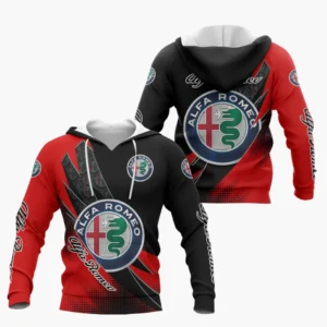 Alfa Romeo Hoodie Shirt, Car All Over Print Hoodie Shirt