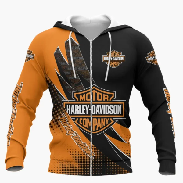 Harley Davidson Zipper Hoodie Shirt, Car Style Classic Zipper Hoodie Shirt