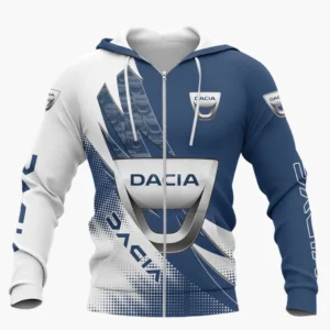 Dacia Zipper Hoodie Shirt, Car Style Classic Zipper Hoodie Shirt