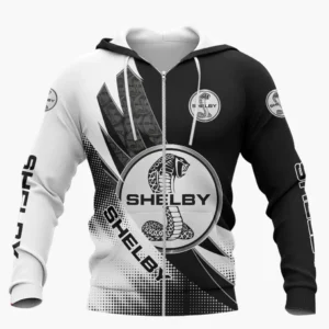 Ford Shelby Zipper Hoodie Shirt, Car Style Classic Zipper Hoodie Shirt