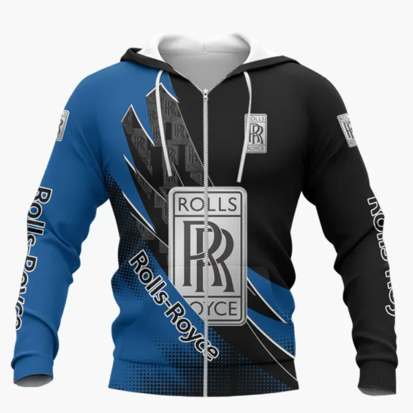 Rolls Royce Zipper Hoodie Shirt, Car Style Classic Zipper Hoodie Shirt