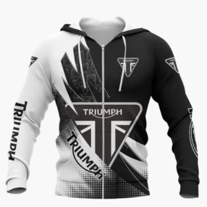 Triumph Motorcycles Zipper Hoodie Shirt, Car Style Classic Zipper Hoodie Shirt