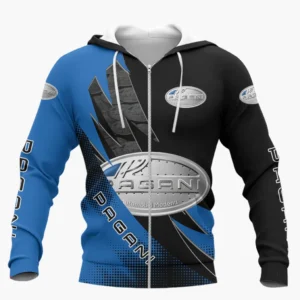 Pagani Zipper Hoodie Shirt, Car Style Classic Zipper Hoodie Shirt