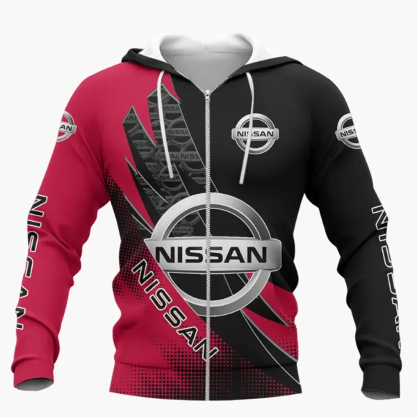 Nissan Zipper Hoodie Shirt, Car Style Classic Zipper Hoodie Shirt