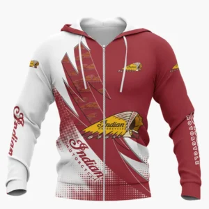 Indian Motorcycle Zipper Hoodie Shirt, Car Style Classic Zipper Hoodie Shirt