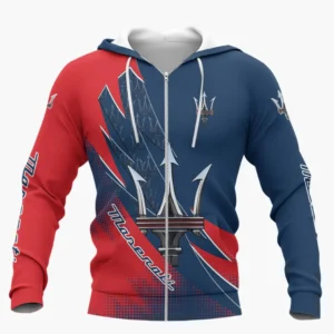 Maserati Zipper Hoodie Shirt, Car Style Classic Zipper Hoodie Shirt