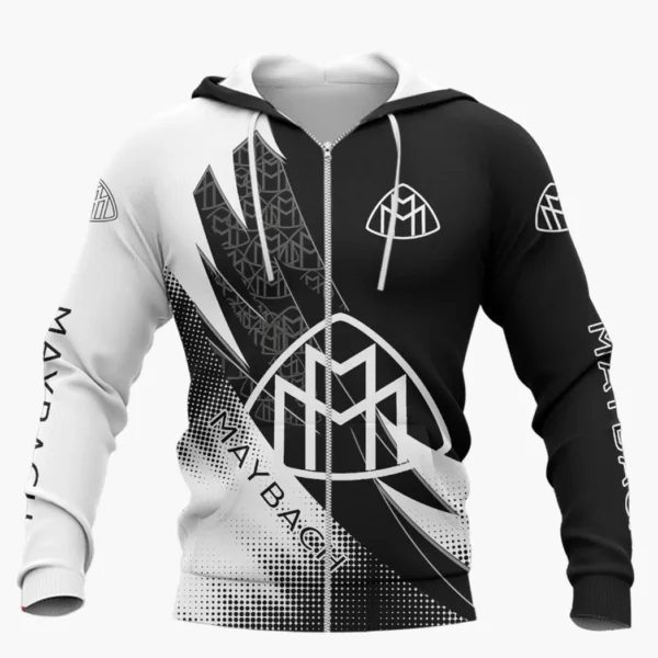 Maybach Zipper Hoodie Shirt, Car Style Classic Zipper Hoodie Shirt