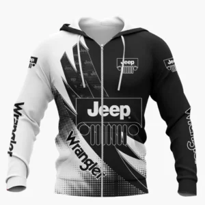 Jeep Wrangler Zipper Hoodie Shirt, Car Style Classic Zipper Hoodie Shirt