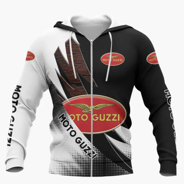 Moto Guzzi Zipper Hoodie Shirt, Car Style Classic Zipper Hoodie Shirt