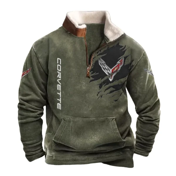 Corvette Half Zip Fur Collar Hoodie